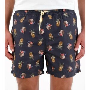 TNS‎ Mens Swim Trunks Shorts Pineapple Cocktails Pockets Tie Front Tennis Medium